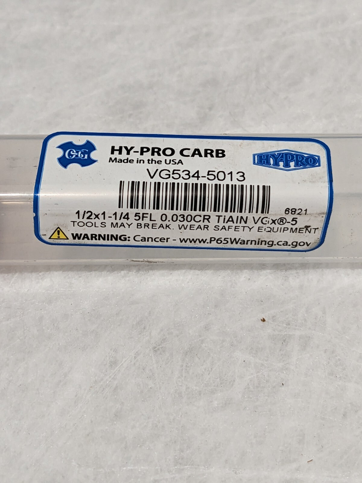 OSG Corner Radius End Mill 1/2" Dia, 1-1/4" LOC, 0.0300" Radius, 5 FL VG534-5013