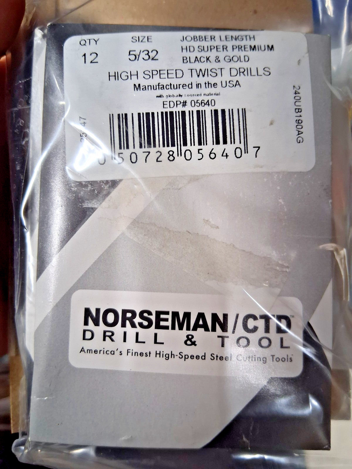Norseman/CTD Drill & Tool Jobber Length Drill Bits QTY12 5/32" 300SBTA 5/32
