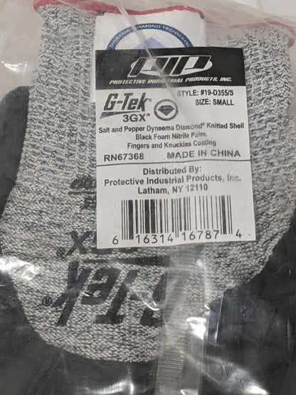 PIP Nitrile Gloves: G-Tek® 3GX® Size Small Qty 12 Pairs 19-D355/S