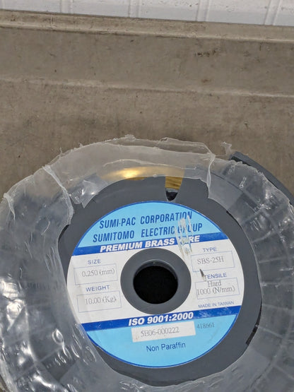 Sumitomo Brass Wire 0.250mm Hard 1000 N/mm Tensile 10 Kg SBS-25H