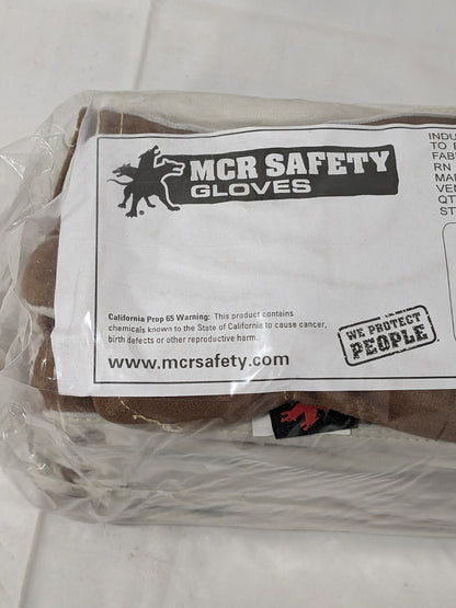 MCR SAFETY Cowhide Leather Work Gloves: Memphis 3204, Sz L Qty 12 3204L
