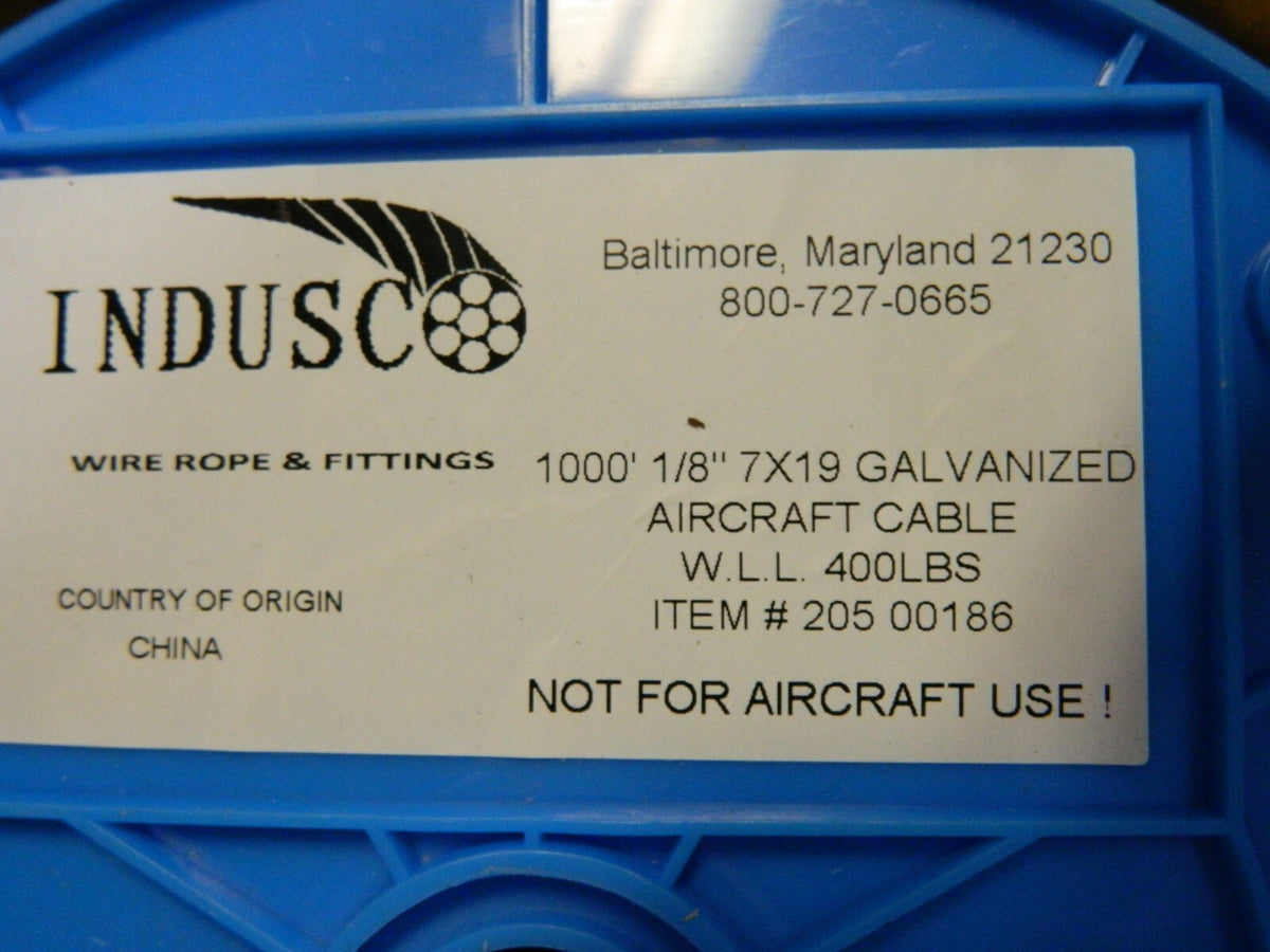 WorkSmart 1/8" Diam Galvanized Steel Wire Rope Approx 700 Ft 45701620