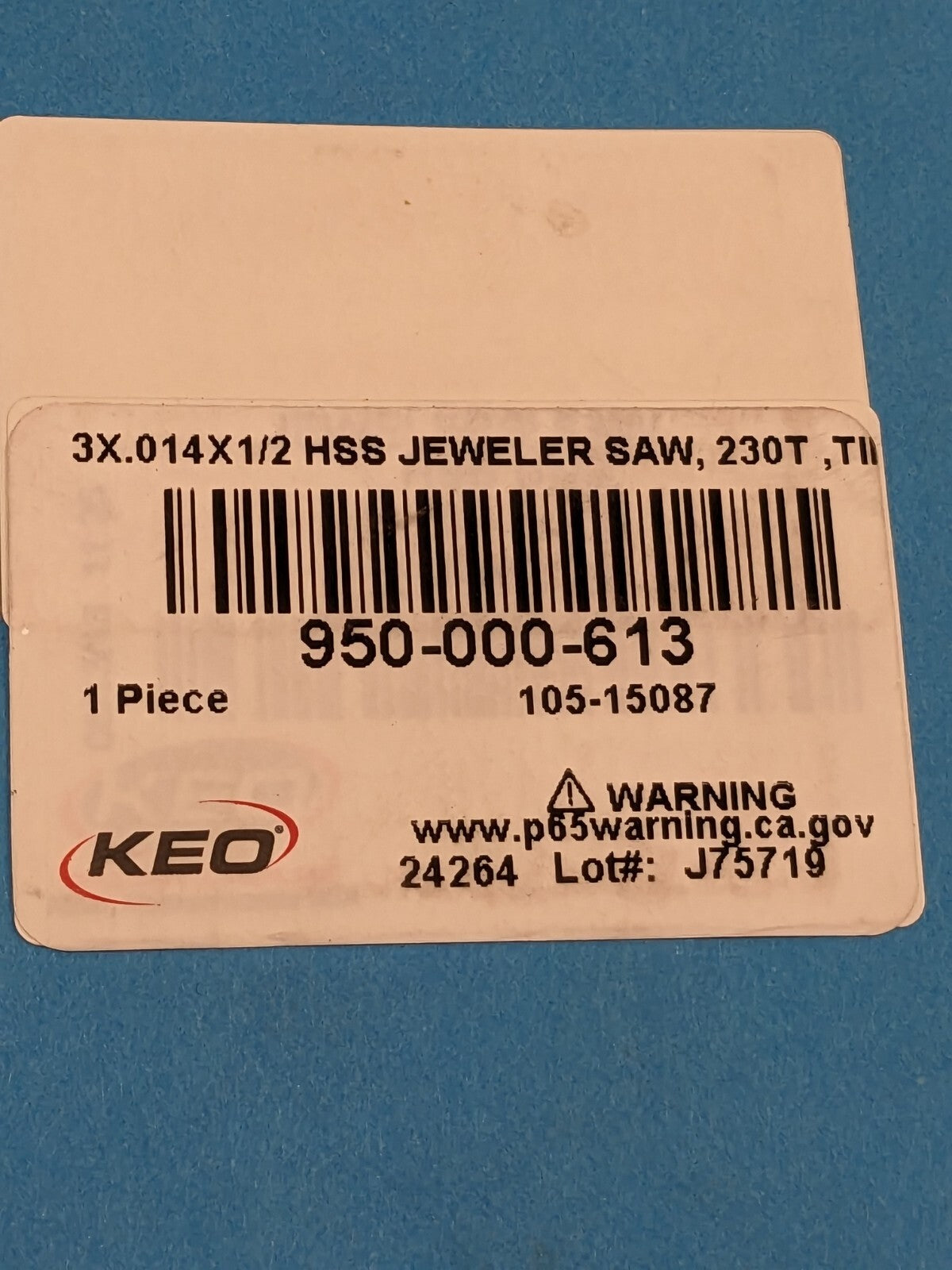 Keo HSS Slitting & Slotting Saw 3"X.014"X1/2", 230T ,TIN 950-000-613