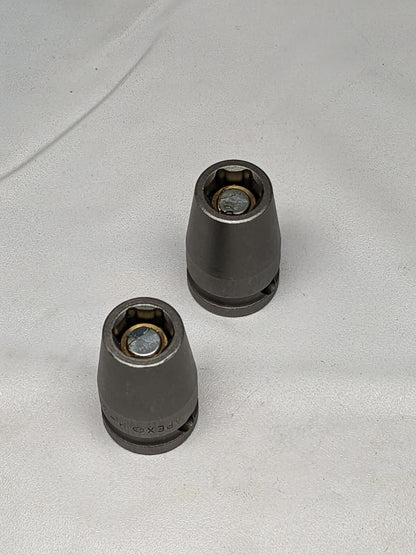 APEX Magnetic Impact Socket: 3/8" Drive, 3/8" Socket, Hex Drive Qty 2 M-3112