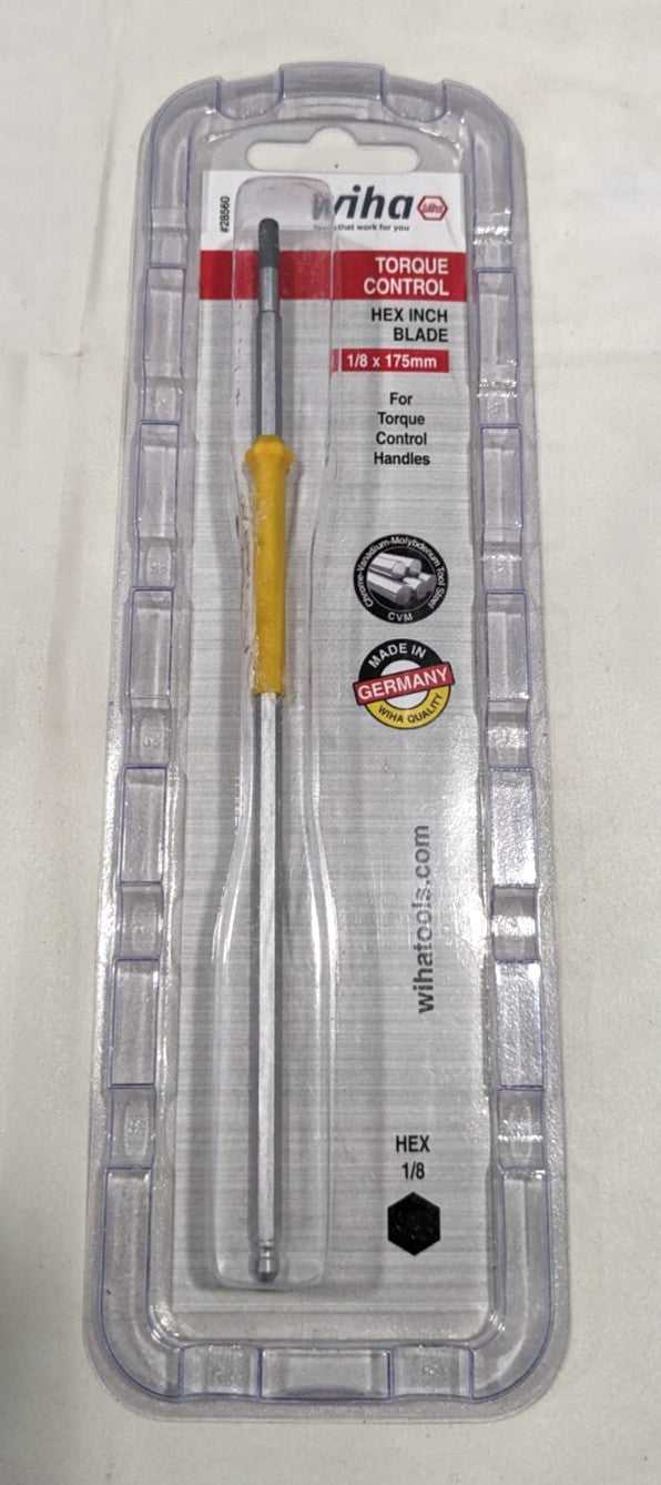 WIHA Torque Control Blade  1/8" Hex - 6-7/8" OAL   28560