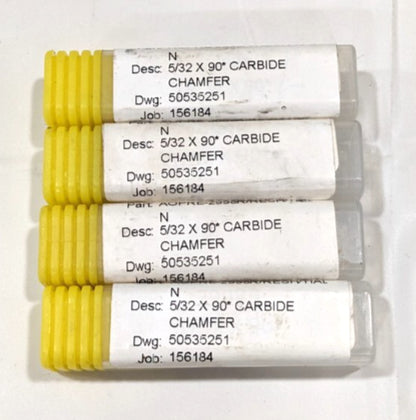 AMERICAN GRINDING Carbide 5/32" x 90dg Chamfer  2998R  *QTY 4*
