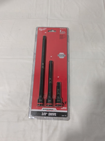 Milwaukee Tool 3 Pc. SHOCKWAVE Impact Duty 3/8" Drive Extension Set 49-66-6