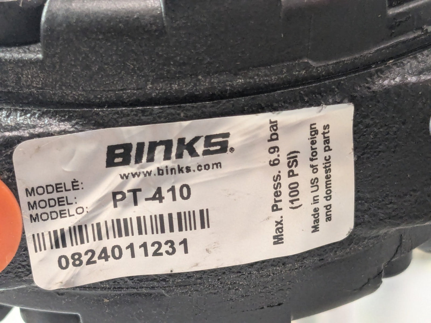 Binks 2.8 Gallon Pressure Tank Zinc Plated Double Regulator 83C-221