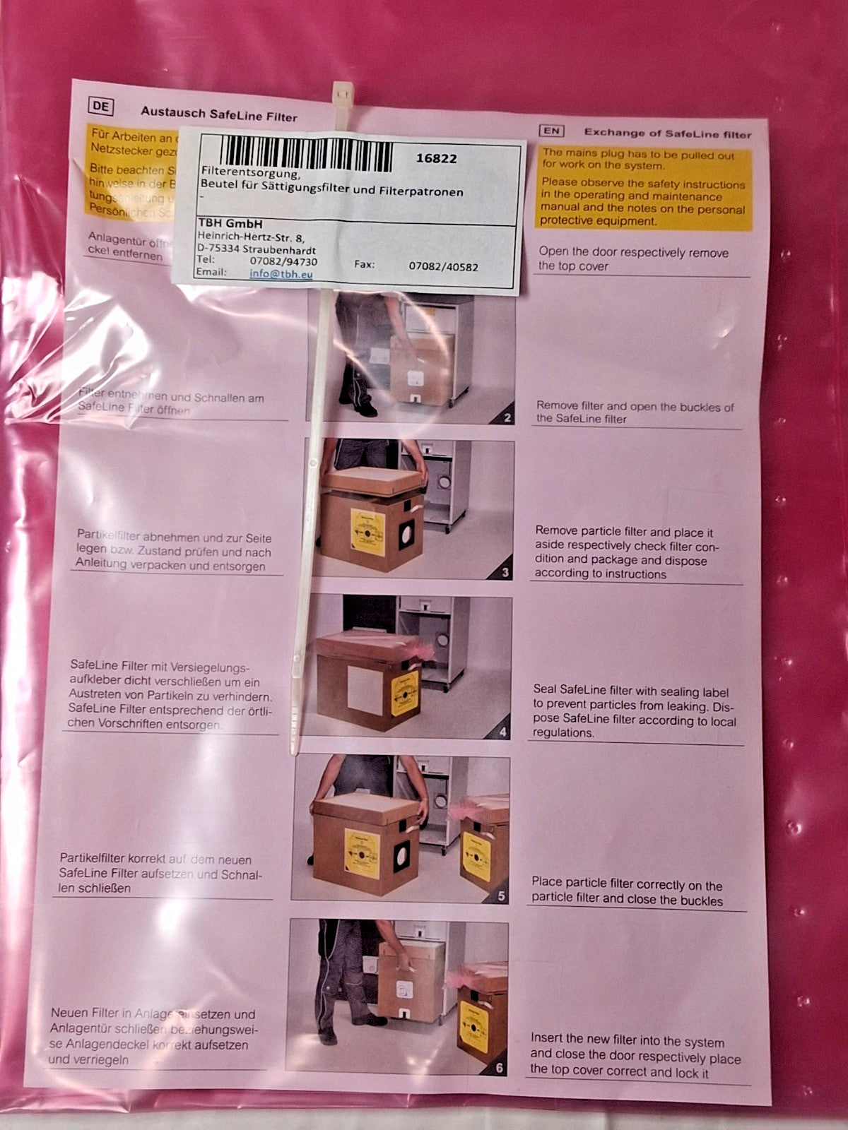 TBH Particle Filter H13 300x300x78 mm DIN EN 1822 10013