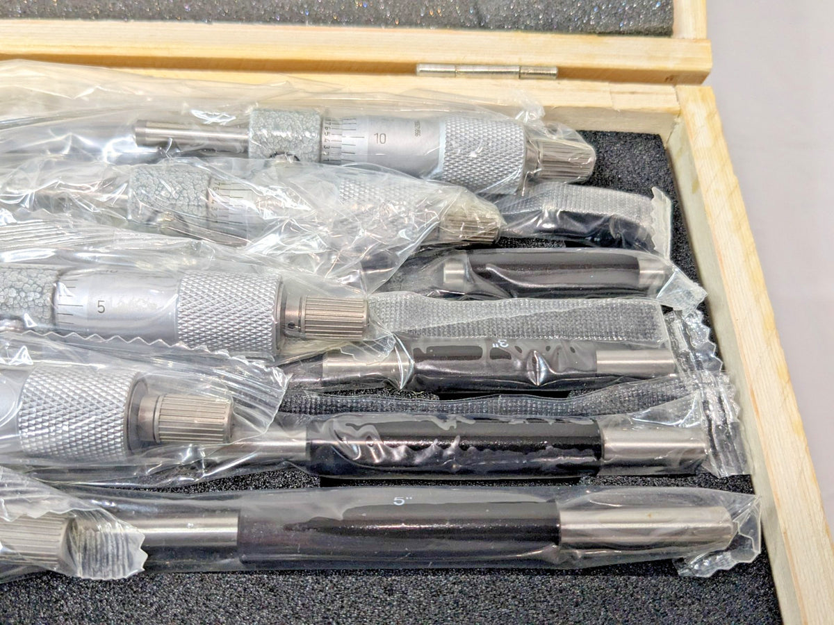 6 Piece Mechanical Outside Micrometer Set 0 to 6" Range 06314884