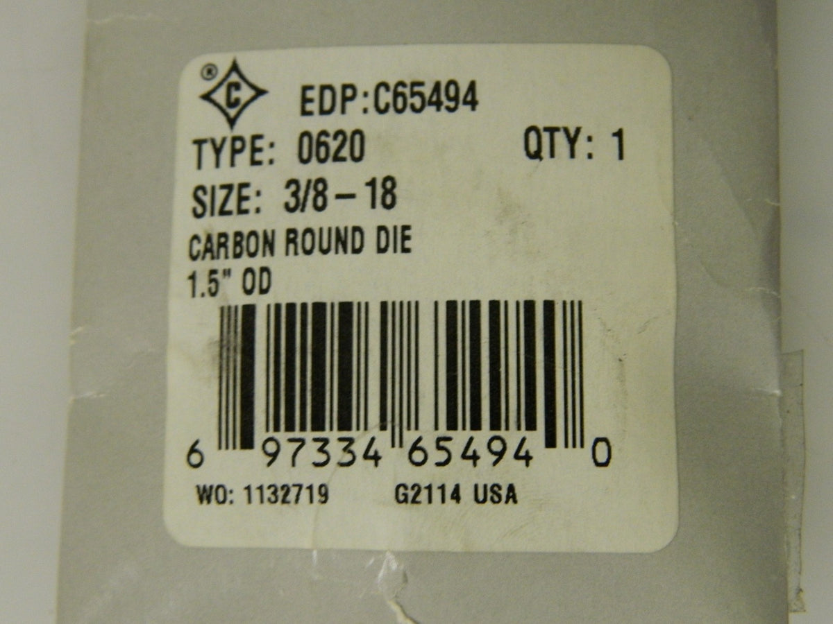 Cle-Line Carbon Steel Round Adjustable Die 3/8-18 1-1/2" QTY 2  C65494