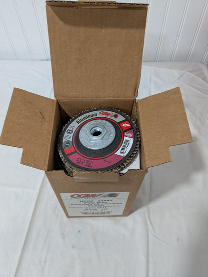 CGW Flap Disc: 4-1/2" Dia, 36 Grit, Aluminum Oxide, Type 27 Qty 10 43091