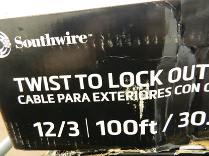 SOUTHWIRE 100', 12/3 Gauge/ConductorsYellow Wet/Dry Extension Cord 9029SW88