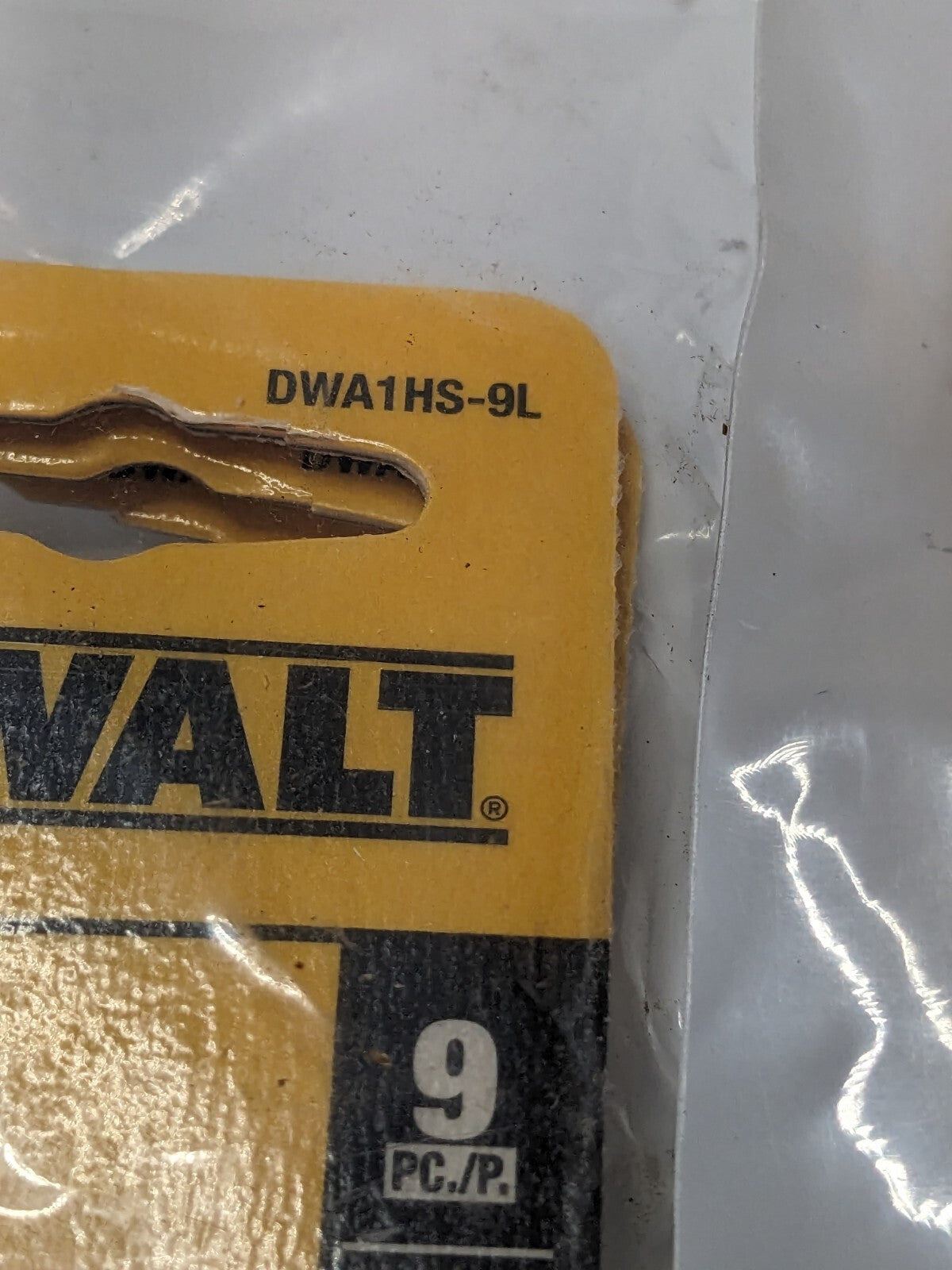 Dewalt 9 Piece Hex Key Bit Set 1/16 to 1/4 Qty 6 DWA1HS-9L