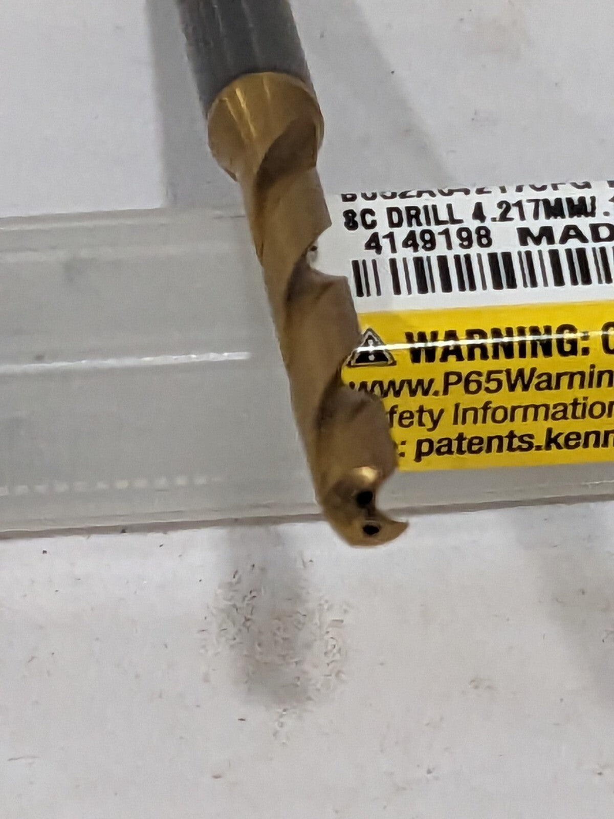 KENNAMETAL Jobber Length Drill Bit: #19, 140 °, Solid Carbide 4149198