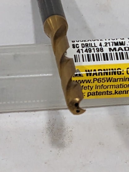KENNAMETAL Jobber Length Drill Bit: #19, 140 °, Solid Carbide 4149198