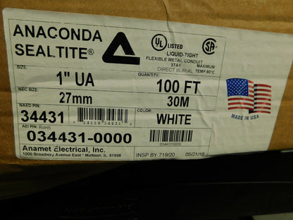 Anaconda Sealtite 1" Approximately 100' Long Flexible Liquidtight Cond