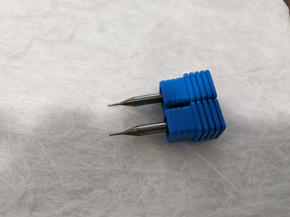 SECO 2pk of Ball End Mills: 0.80 mm Dia 2 Fl Solid Carbide 03204987
