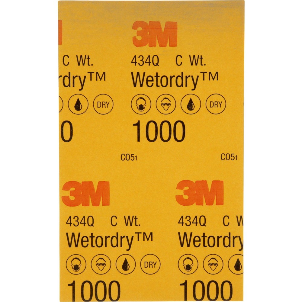 3M Sanding Sheets 5-1/2" W x 9" OAL 1000 Grit Silicon Carbide 50Qty 7000148214