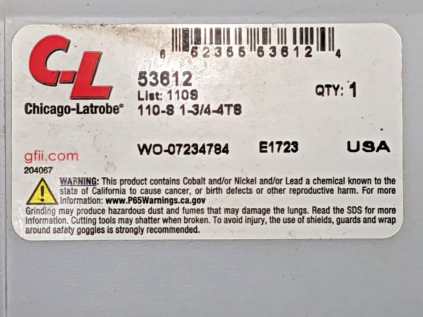 Chicago-Latrobe Taper Shank Drill HSS Bit 4MT 1-3/4" Dia X  16-1/4" OAL 53612