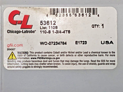Chicago-Latrobe Taper Shank Drill HSS Bit 4MT 1-3/4" Dia X  16-1/4" OAL 53612