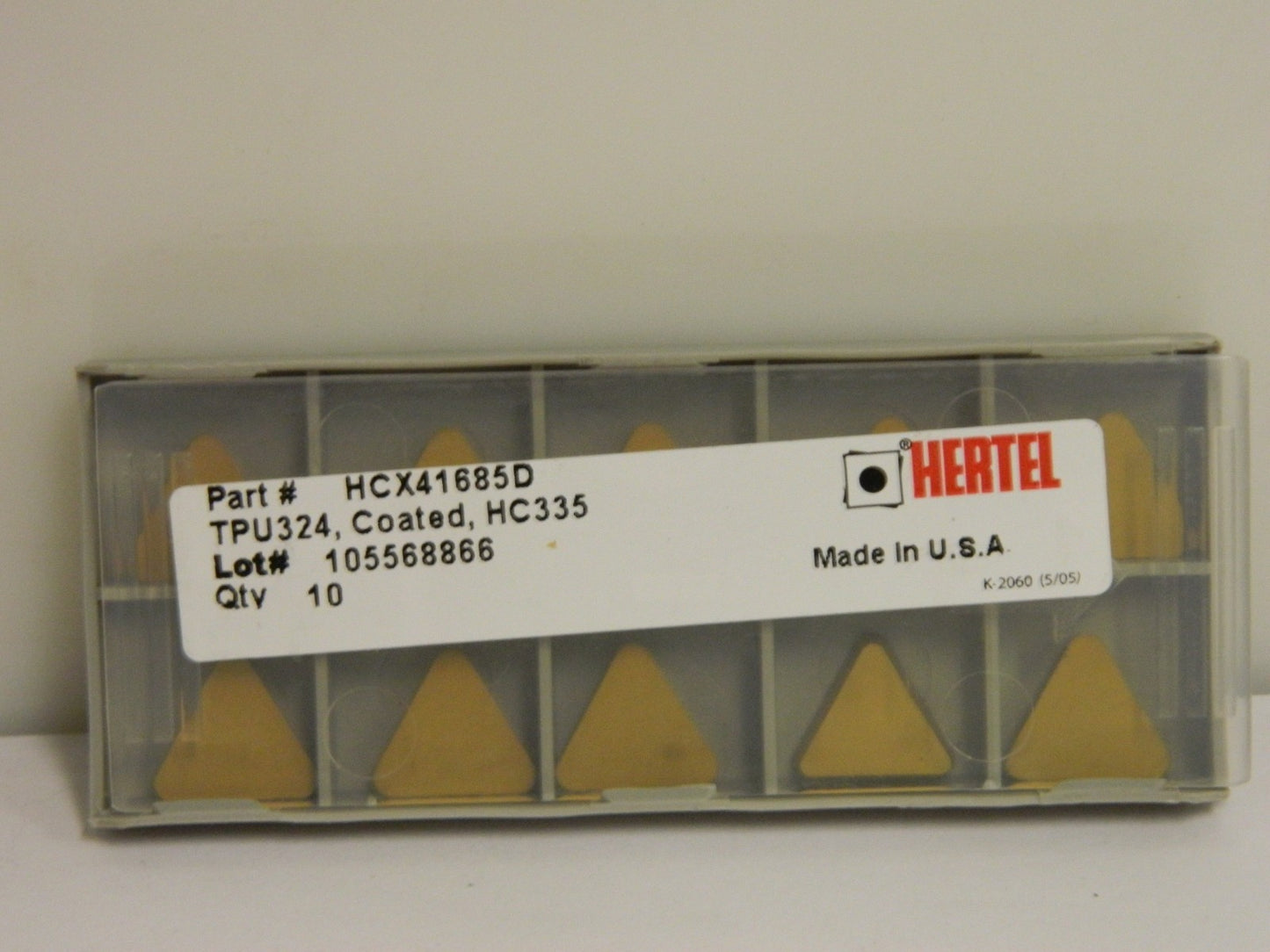 Hertel HCX41685 TPU 324 Coated HC335 Carbide Inserts Qty 10 2651759