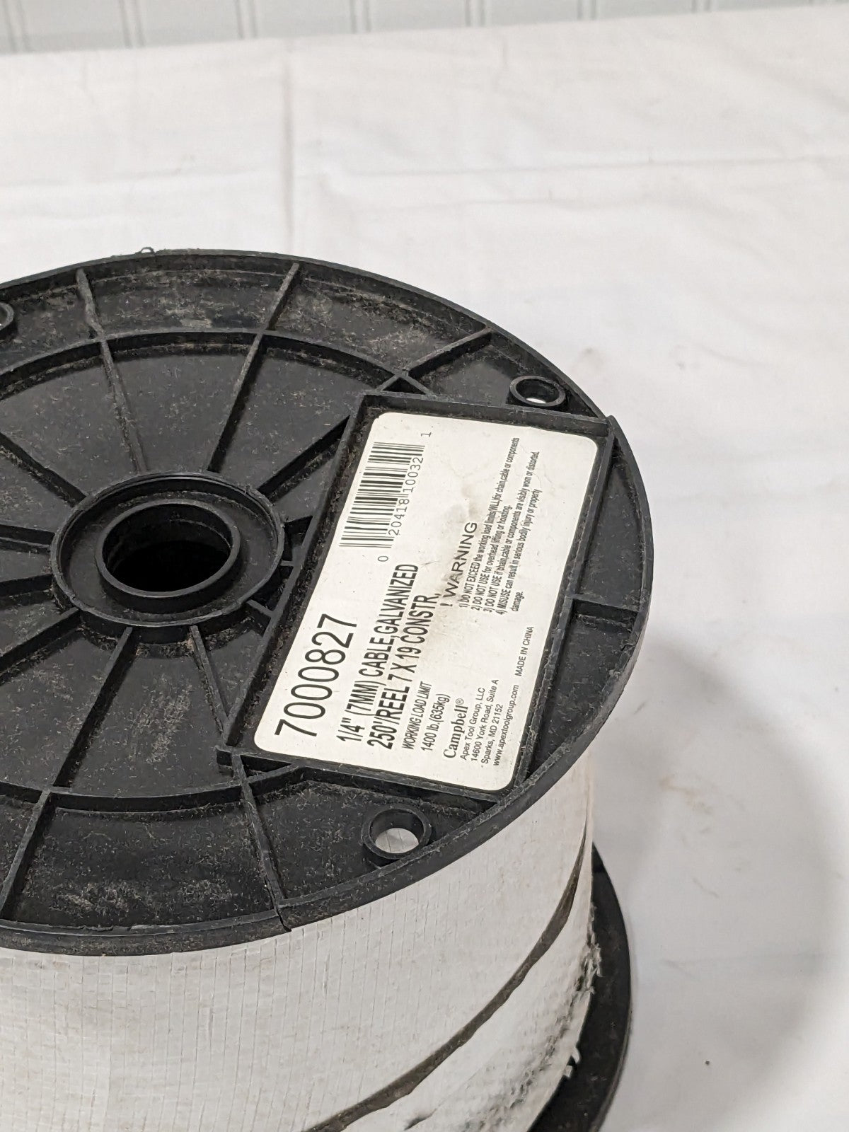 CAMPBELL 250' Long, 1/4" x 1/4" Diam, Galvanized Wire 7000827