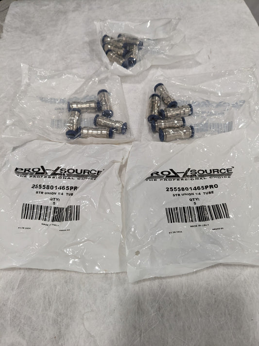 Pro-Source Push-To-Connect Tube to Tube Fitting: 1/4" OD Qty 25 2555801465PRO