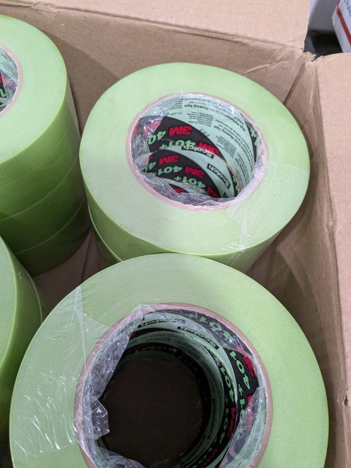 3M Masking Tape: 2" Wide, 180' Long, 6.7 mil Thick, Green 12 Rolls 7000124898