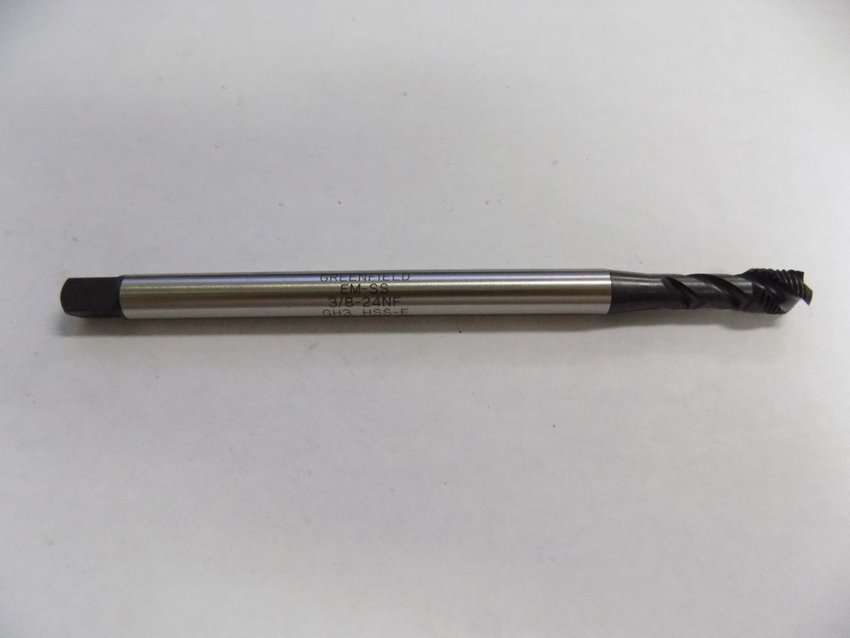 Widia Gtd HSS Extended Shank Spiral Flute Tap 3/8"- 24 Oxide 3FL H3 84518