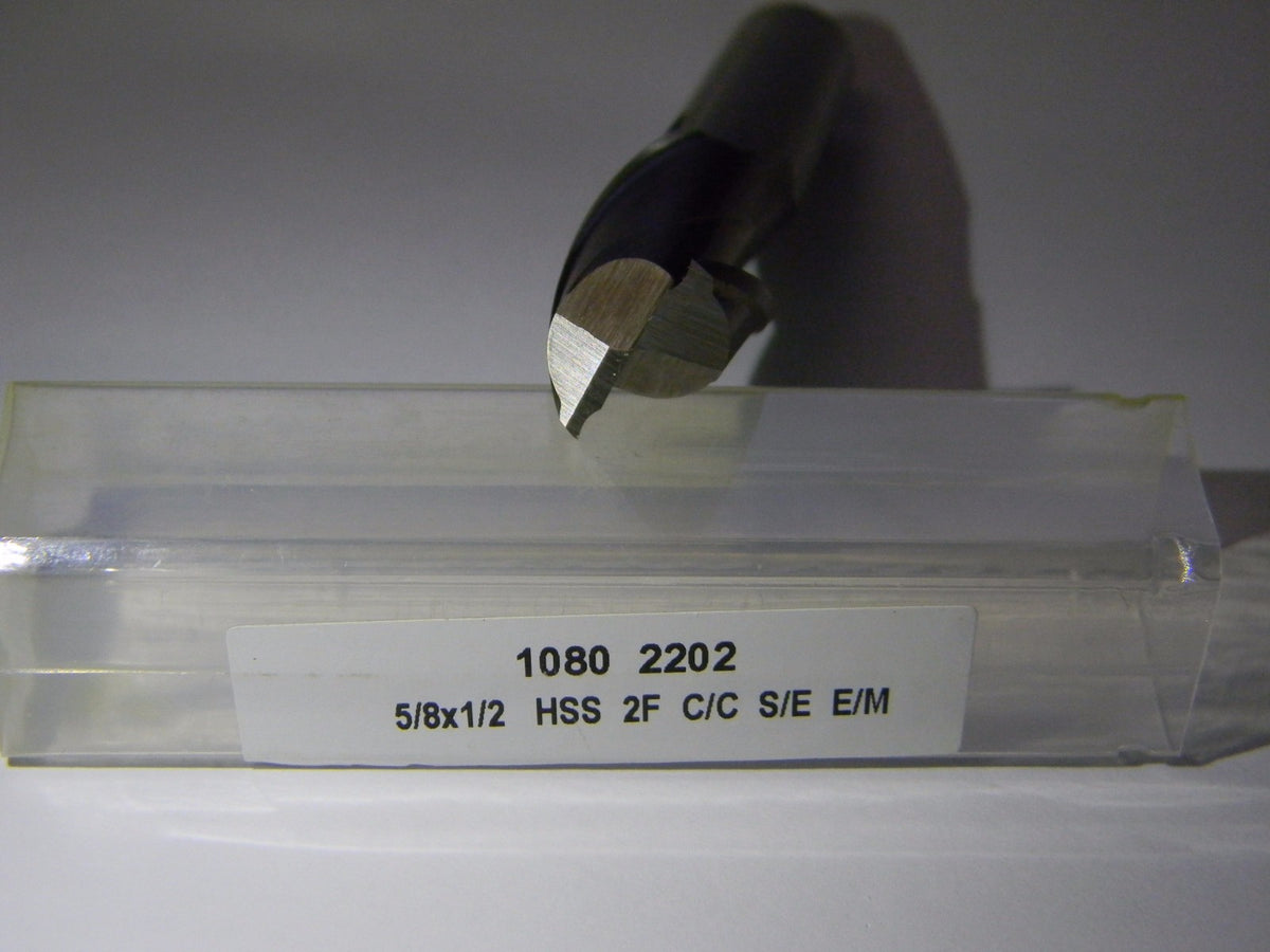 Interstate 1-1/8" LOC 1/2" SD  3-1/8" OAL 2 Fl HSS SRQ End Mill QTY 2  10802202