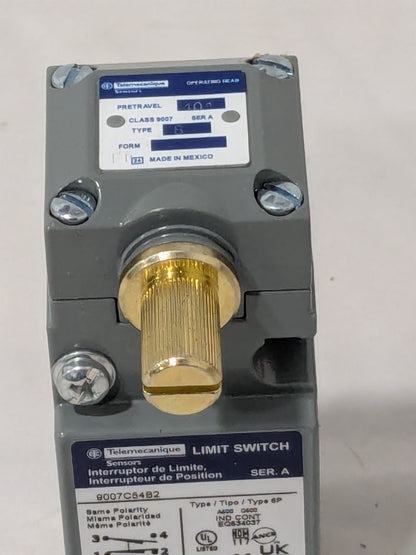 Square D General Purpose Limit Switch: SPDT, NC, Rotary Head, Side 9007C54B2