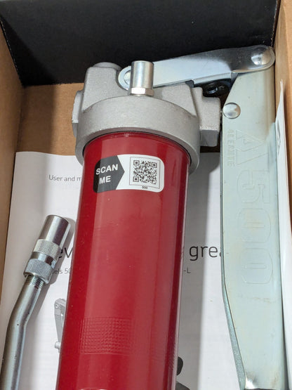 Alemite Manual Grease Gun: 10,000 psi, 16 oz Cartridge 500