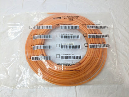 Parker Polyethylene Orange Tubing 1/4" X .040 Wall X 100 Ft E-43-O-0100