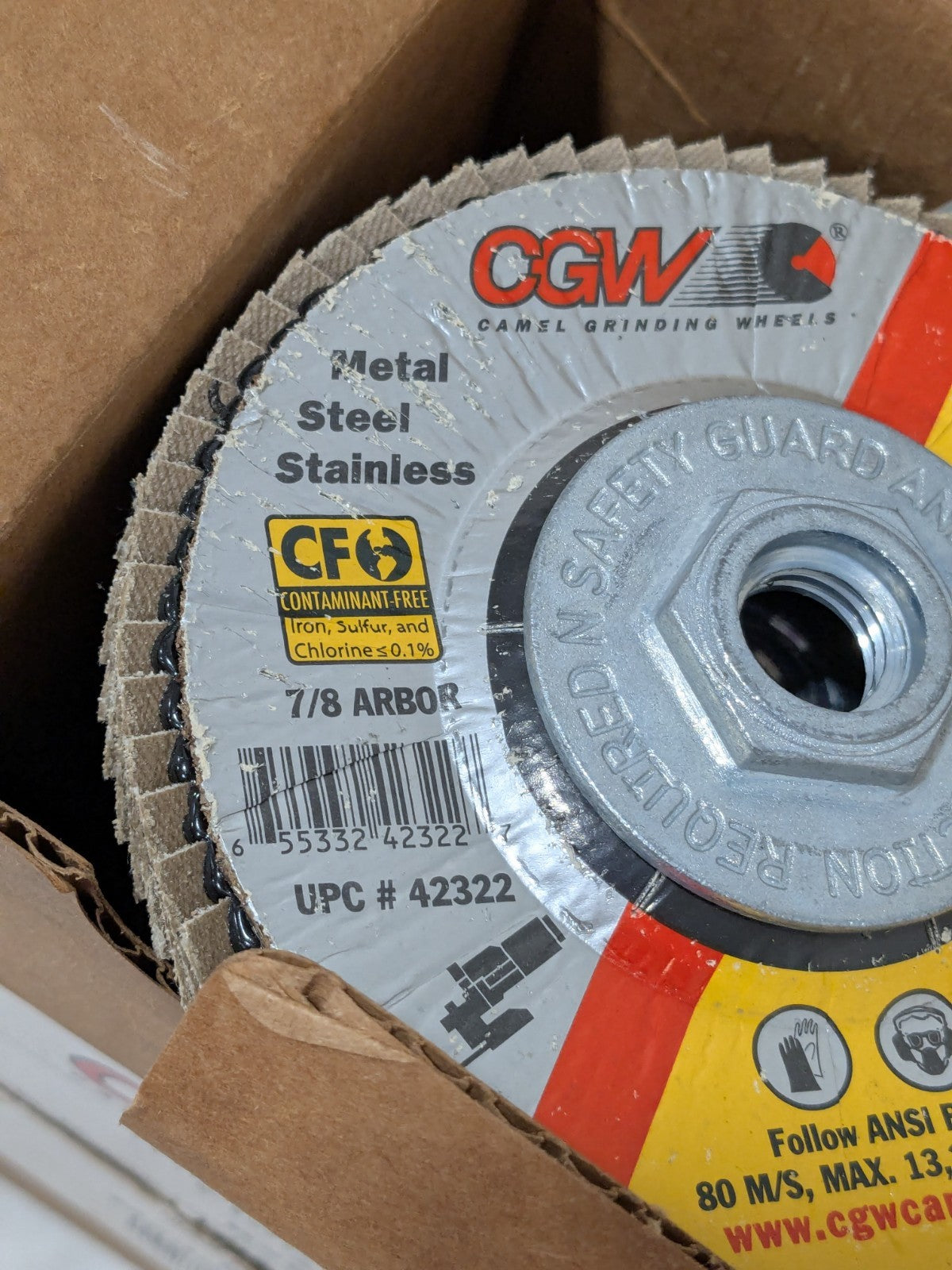 CGW Flap Disc: 4-1/2" Dia, Zirconia Alumina, Type 29 Qty 10 42332
