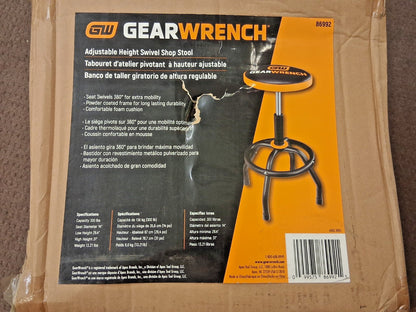 Gearwrench Rubber Adjustable Height Stool 86992