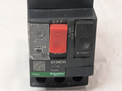 Schneider Electric TeSys Motor Circuit Breaker 1-1.6A GV2ME06