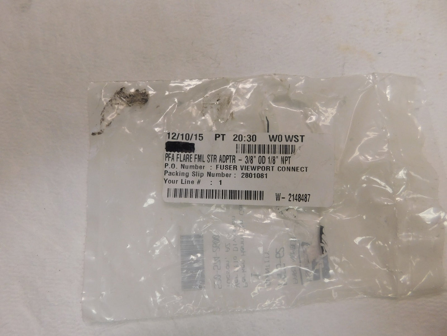 Parker PFA PTFE Plastic Compression Tube Female Straight Adapter 3/8" FAFS-