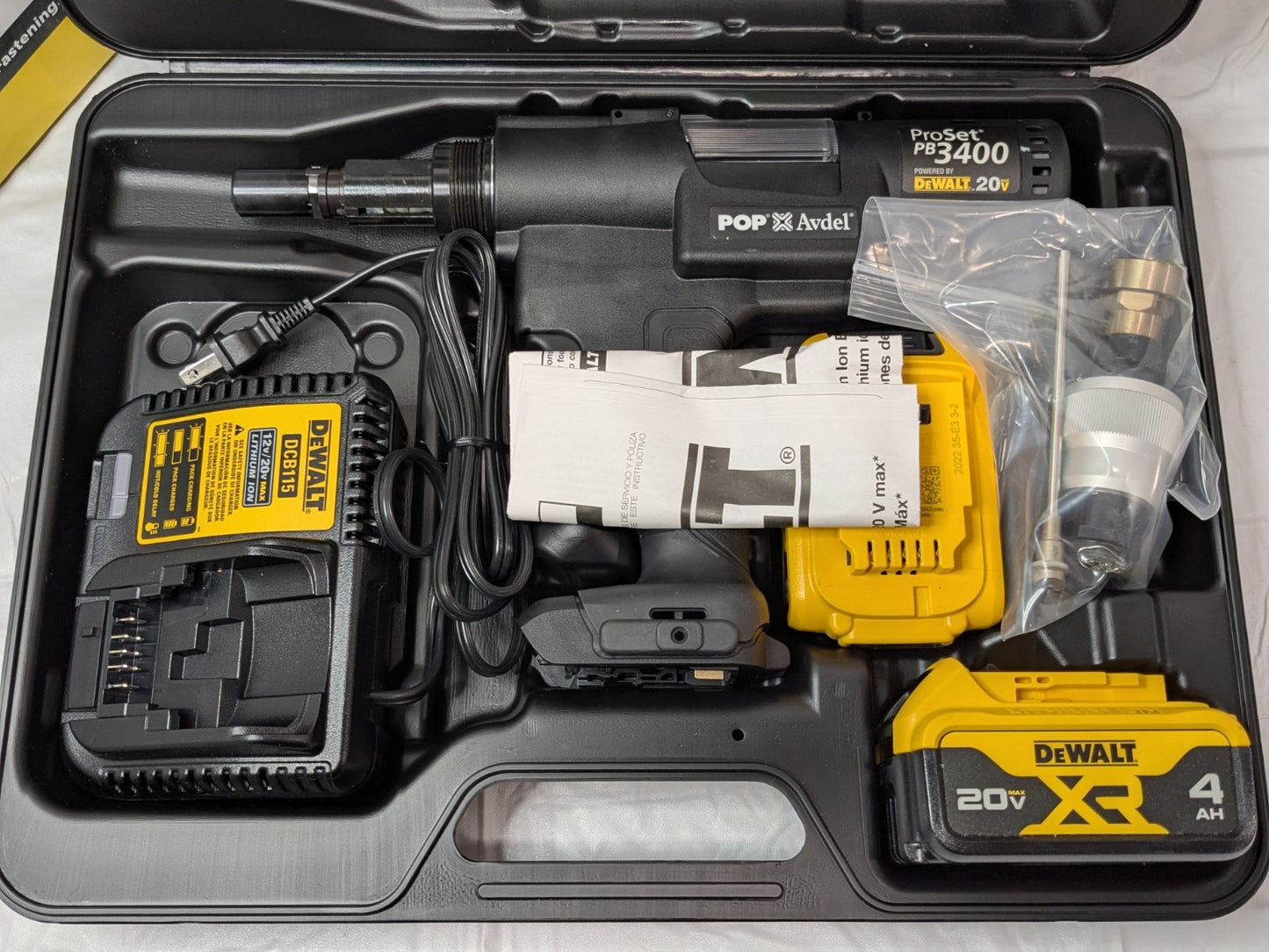Stanley POP ProSet PB3400 Cordless Rivet Tool w/Battery &amp; Charger PB3400-NA2