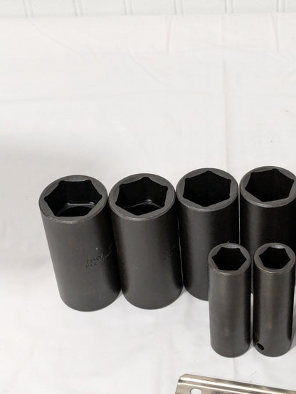 Proto Socket Set: Deep Impact, 15 Pc, 1/2" Drive, 3/8 to 1-1/4" J74114