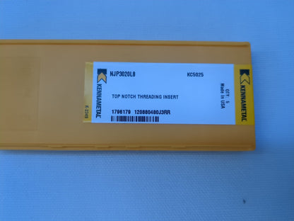 KENNAMETAL Threading Insert: NJP3020L8 KC5025, Carbide 1796179