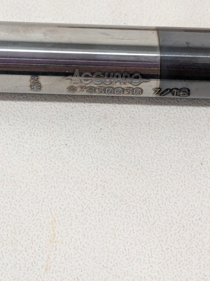 Accupro Square End Mill: 7/16" Dia, 1" LOC 2-3/4" OAL, 6 FL 87830030