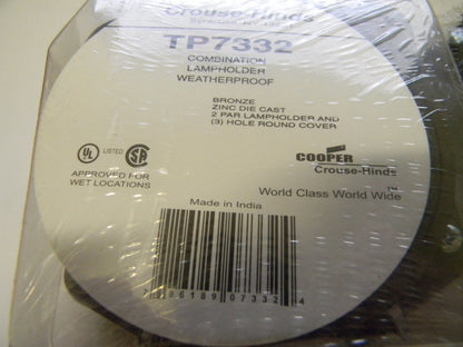 Crouse-Hinds Noncorrosive Weatherproof Lamp Holders 3 Outlet Round Qty. 2 TP7332