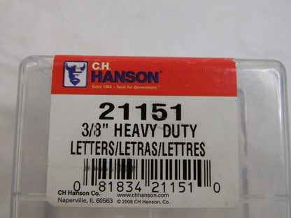 C.H. HANSON Heavy-Duty Stamp Set: 3/8 Character, 27 pc 21151