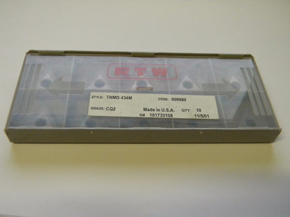 RTW Carbide Inserts TNMG434M Grade CQ2 QTY 10 101733108