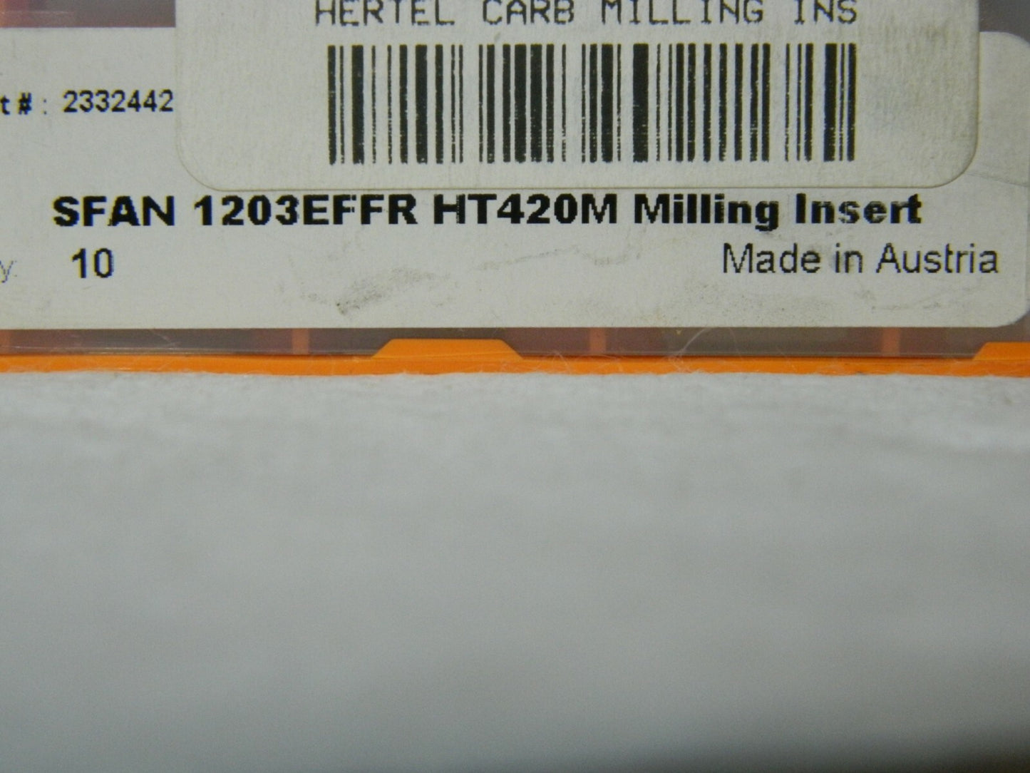 Hertel Carbide Turning Insert SFAN1203 Grade HT420M QTY 10 52967536