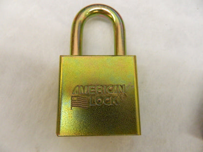 AMERICAN LOCK QTY 2 1-1/8" Shackle Clearance, Keyed Different  Padlock A5200GLN