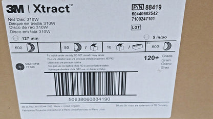 CASE OF 500 3M Xtract Net Discs 310W Aluminum Oxide 5" Dia 120+ 88419 7100247101