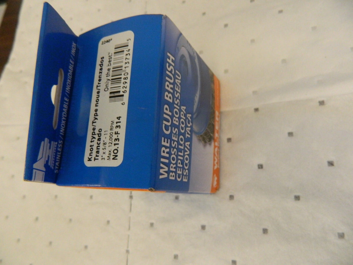 Walter 13-F 314 3" x 5/8"-11 " Cup brush knot-twisted wire WLT13F