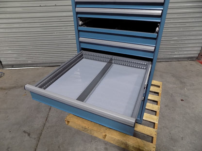 Lista Modular Storage Cabinet 11 Drawer 59" x 28" x 28" Steel Blue DAMAGED